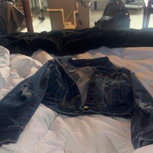 Fashion Nova Distressed Blue Denim Jacket